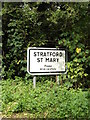 TM0433 : Stratford St.Mary Village Name sign by Geographer
