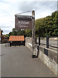 TM0433 : Le Talbooth Riverside Restaurant sign by Geographer