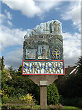 TM0434 : Stratford St.Mary Village sign by Geographer