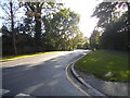 Goldrings Road at the junction of Warren Lane, Oxshott