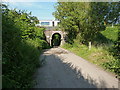 Train passes over the Aspley Farm bridge