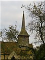 Ilmer church: shingled tower and spire