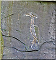 SE4006 : Heron carved on the rock face by Steve  Fareham