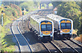 Two trains, Knockmore, Lisburn (September 2014)