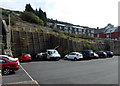 Hillside bank reinforcement in a Pontycymer car park