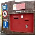 Postboxes in the wall at the entrance to Bridgend Delivery Office 