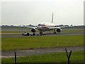 SJ8184 : Boeing 767 at Manchester Airport by David Dixon