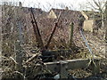 Ground frame alongside disused railway trackbed at Silverdale