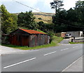 Rusty roadside building in Tylagwyn