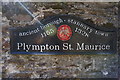 Sign on wall, Plympton St Maurice