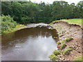 NY5563 : River Irthing and footpath in the meadow by Clive Nicholson