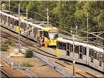 SJ8499 : Metrolink Single-Line Working at Manchester Victoria by David Dixon