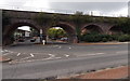 SJ4912 : Four railway arches, Shrewsbury by Jaggery