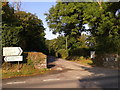 Lane to Burniere cottages, leaving the B3314