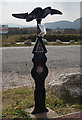 SH9478 : National Cycle Marker Post at Pensarn by Ian S