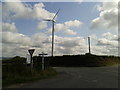 Crossroads and wind turbine