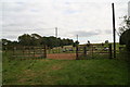 Cattle pen on parkland on the Laxton Hall Estate