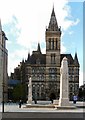 SJ8398 : Cenotaph and Town Hall by Gerald England