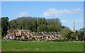 Pasture and housing in Worfield, Shropshire