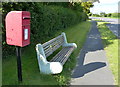 Postbox and seat in Wolvey Heath