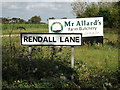 TM0760 : Rendall Lane sign by Geographer