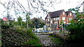 Footpath railway crossing and the Beacon Inn