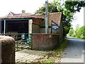 Looking across farm entrance on Ramsdean Road