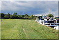 SU8985 : Thames Path passing moored boats by N Chadwick