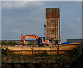 Demolition work next to the Grand Union Canal