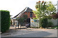 Entrance to Meadowfield Farm guarded by dogs