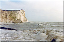 TV4898 : Seaford Head in storm, 1994 by Ben Brooksbank