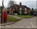 Postbox, phonebox and house in Ham