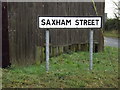 TM0860 : Saxham Street sign by Geographer