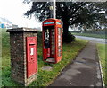 Path past a postbox and phonebox in Coleford