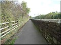 Raised footpath, north side, A596, Wigton