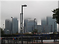 TQ3780 : Low cloud over the Isle of Dogs by Stephen Craven