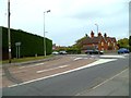 Looking across the roundabout on Barkham Road