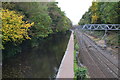 Canal, towpath and railway