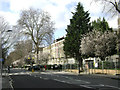 Sussex Gardens, Paddington, at the junction with Southwick Street, early spring