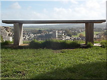SY9582 : Corfe Castle: a bench with a view by Chris Downer