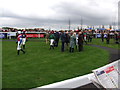 TF9228 : Jockeys entering the parade ring at Fakenham Racecourse by Richard Humphrey