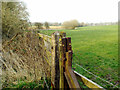 SP0974 : Fence and gate bounding the railway by Robin Stott