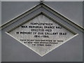 Plaque, Templepatrick Orange Hall