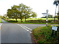 Looking along School Lane from the crossroads with Broad Lane