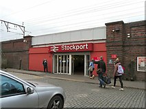 SJ8989 : Stockport Station (Western entrance) by Gerald England
