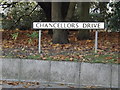 TG1907 : Chancellors Drive sign by Geographer