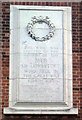 Memorial stone on the wall of Lowestoft Hospital