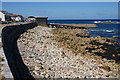 Stony seafront by Sennen Cove harbour