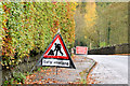 "Gulley emptying" road sign, Dunmurry (October 2014)