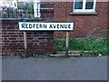 Vintage street nameplate, Redfern Avenue, Gillingham